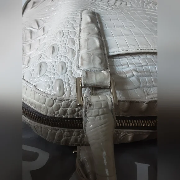 BRAHMIN HUDSON CREAM/GRAY SATCHEL - Picture 6 of 13